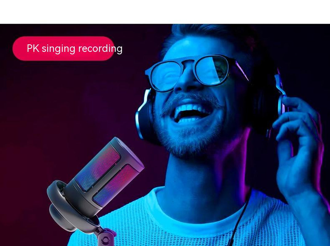 Professional RGB Condenser Microphone for Live Broadcasting