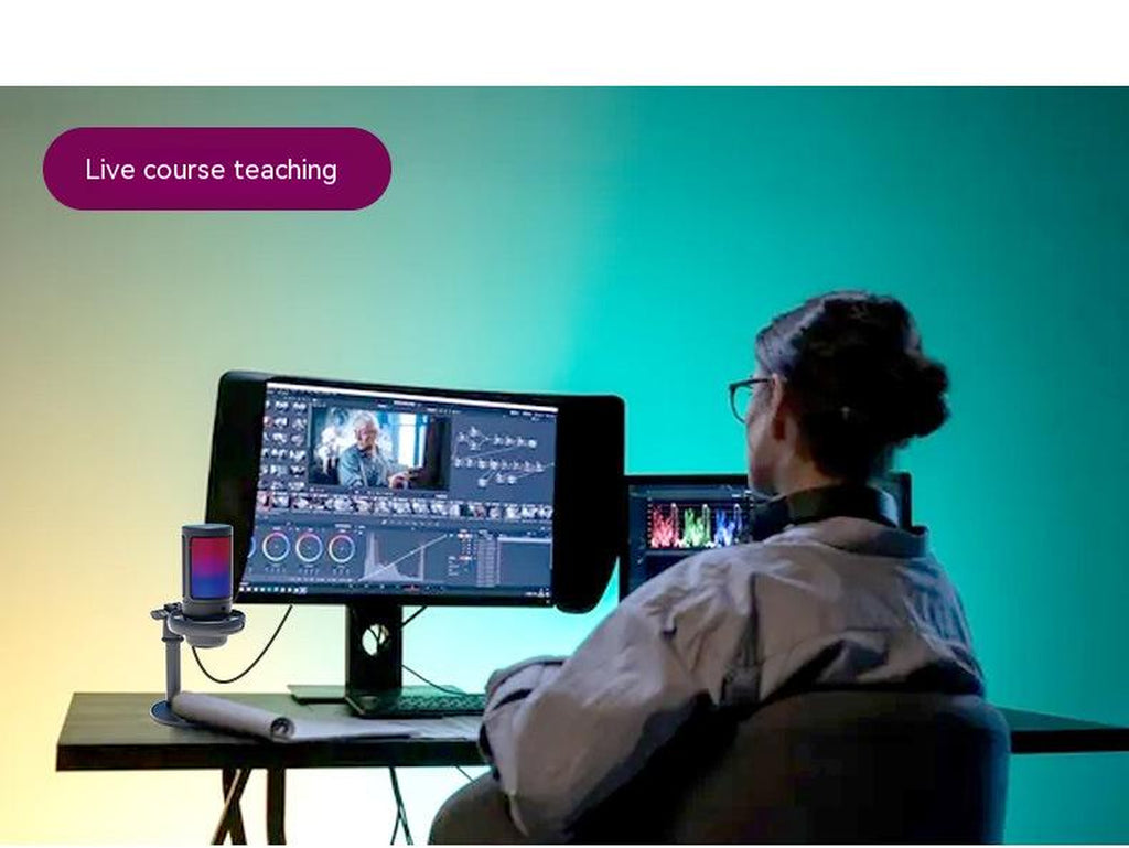 Professional RGB Condenser Microphone for Live Broadcasting