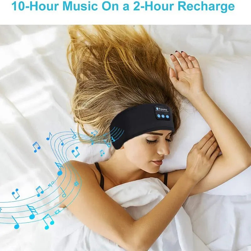 Bluetooth Sports Earphones and Sleeping Headband - Wireless Music Eye Mask with Elastic Design