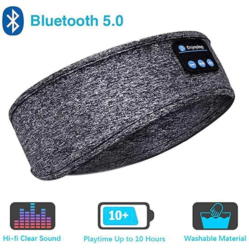 Bluetooth Sports Earphones and Sleeping Headband - Wireless Music Eye Mask with Elastic Design