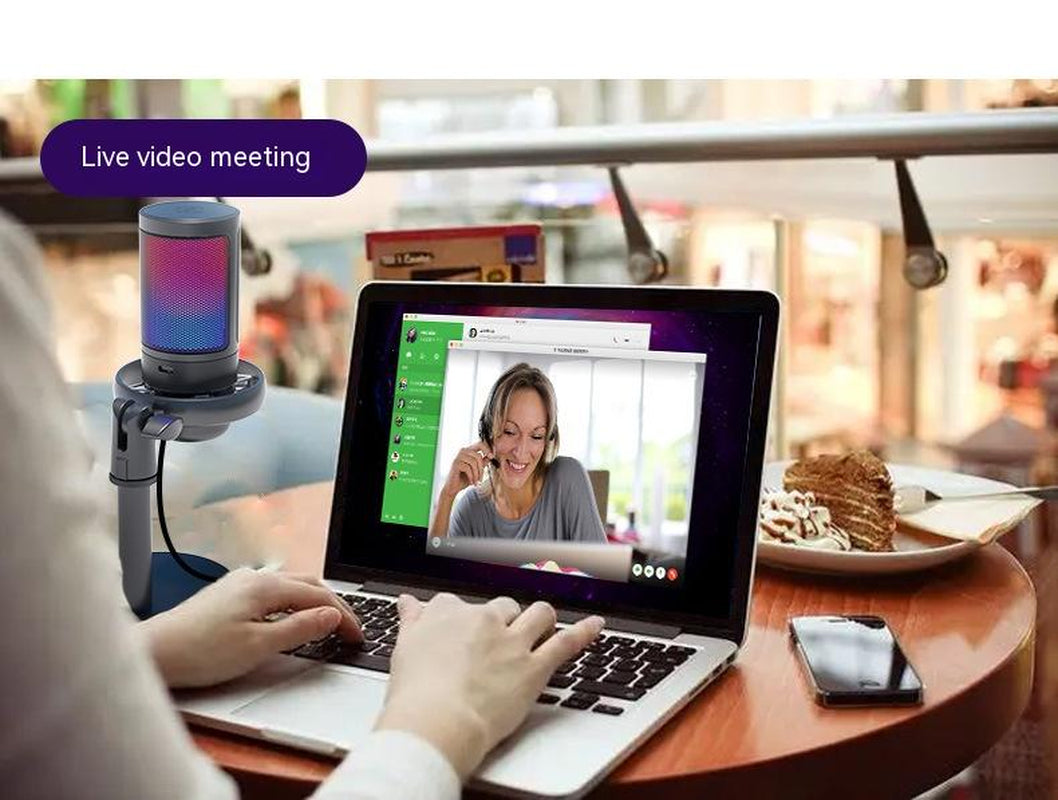 Professional RGB Condenser Microphone for Live Broadcasting